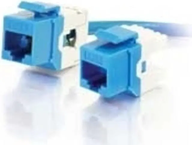 Alt view image 10 of 10 - C2G/Cables To Go 35211 Cat6 180 Degree Keystone Jack Blue