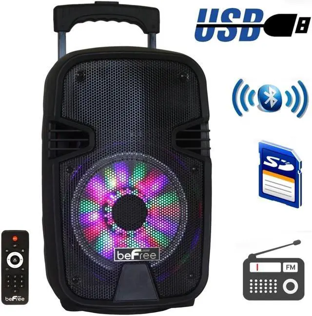 Alt view image 4 of 19 - Befree Sound 8 Inch 400 Watts Bluetooth Portable Party Speaker with USB, SD Input and Reactive Lights (BFS-3000)