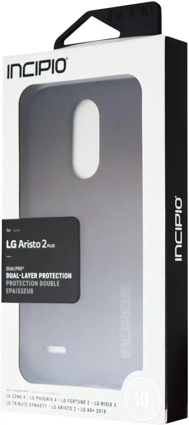 Alt view image 4 of 7 - Incipio DualPro LG Tribute Dynasty Case with Shock-Absorbing Inner Core & Protective Outer Shell for LG Tribute Dynasty - Black/Black
