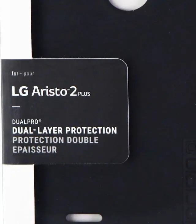 Alt view image 6 of 7 - Incipio DualPro LG Tribute Dynasty Case with Shock-Absorbing Inner Core & Protective Outer Shell for LG Tribute Dynasty - Black/Black