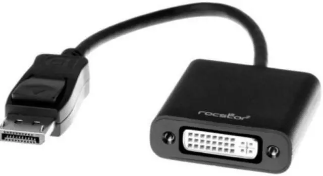 Alt view image 12 of 12 - Rocstor Y00DVI-BK DisplayPort to DVI Adapter