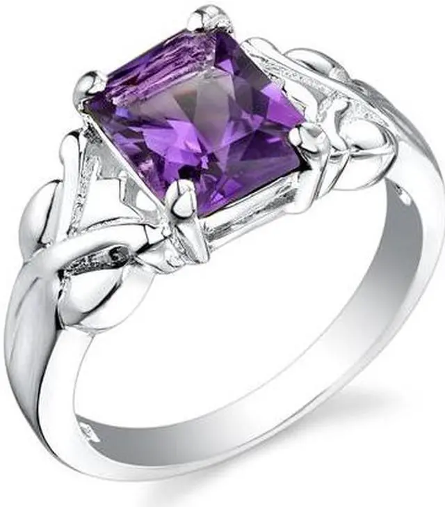 Alt view image 2 of 2 - Striking 2.25 carats Ruby Engagement Ring in Sterling Silver Size  6, Available in Sizes 5 thru 9