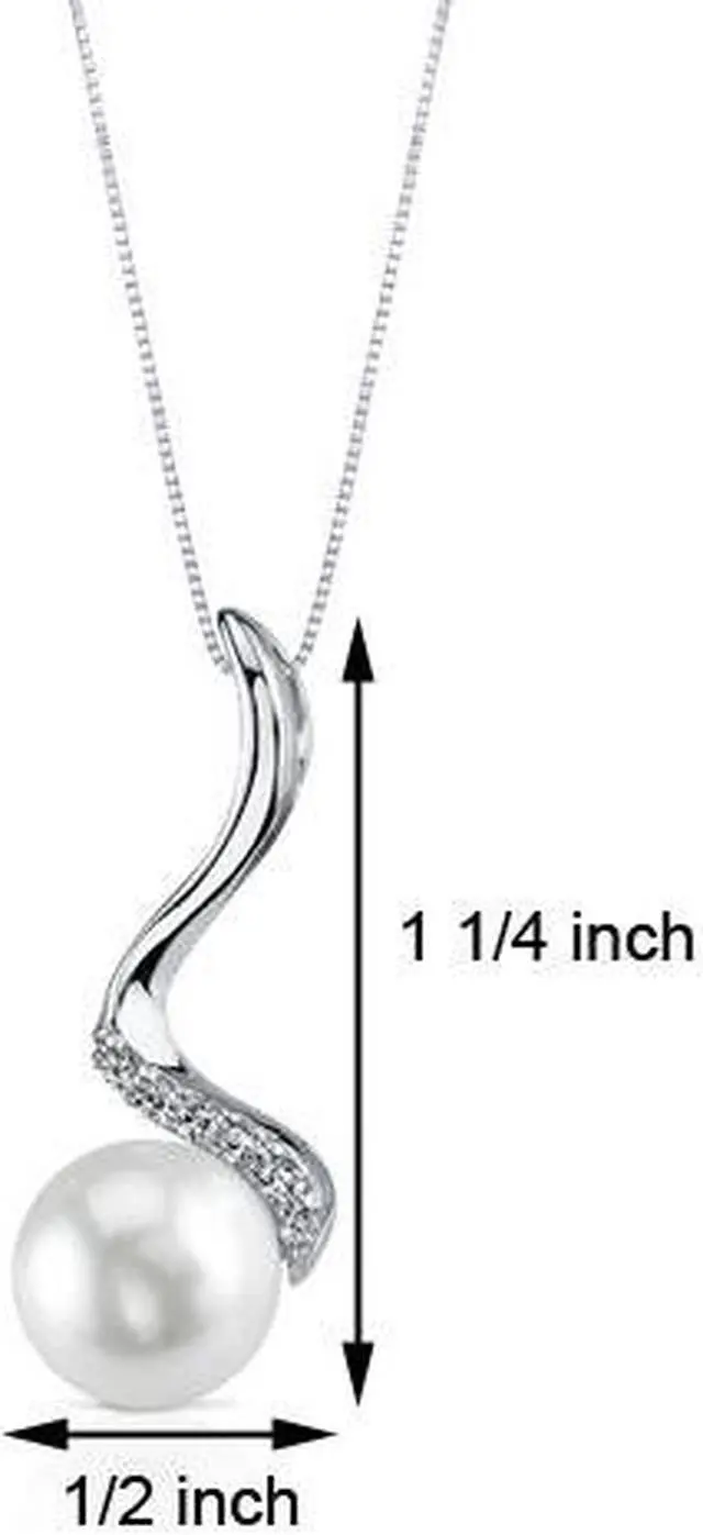 Alt view image 6 of 6 - 10.5mm Freshwater White Pearl Pendant in Sterling Silver