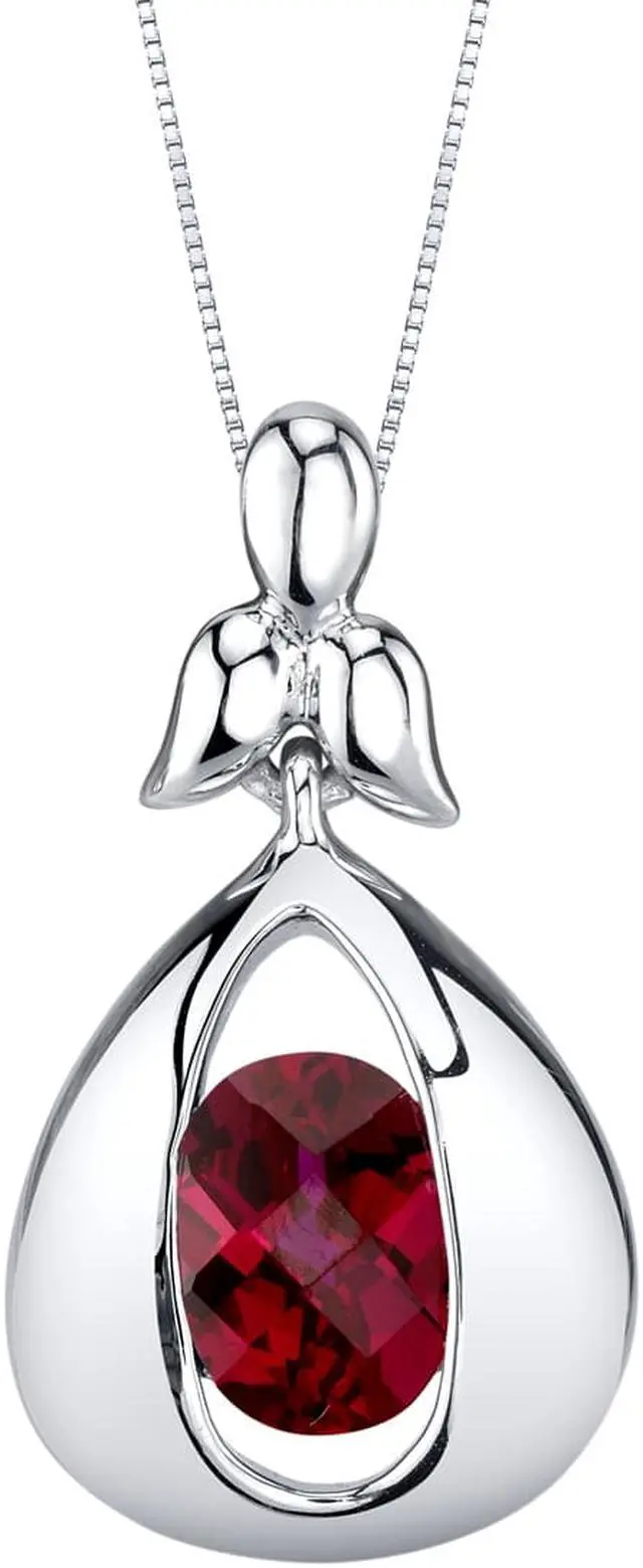 Alt view image 5 of 6 - Created Ruby Sterling Silver Cascade Pendant Necklace