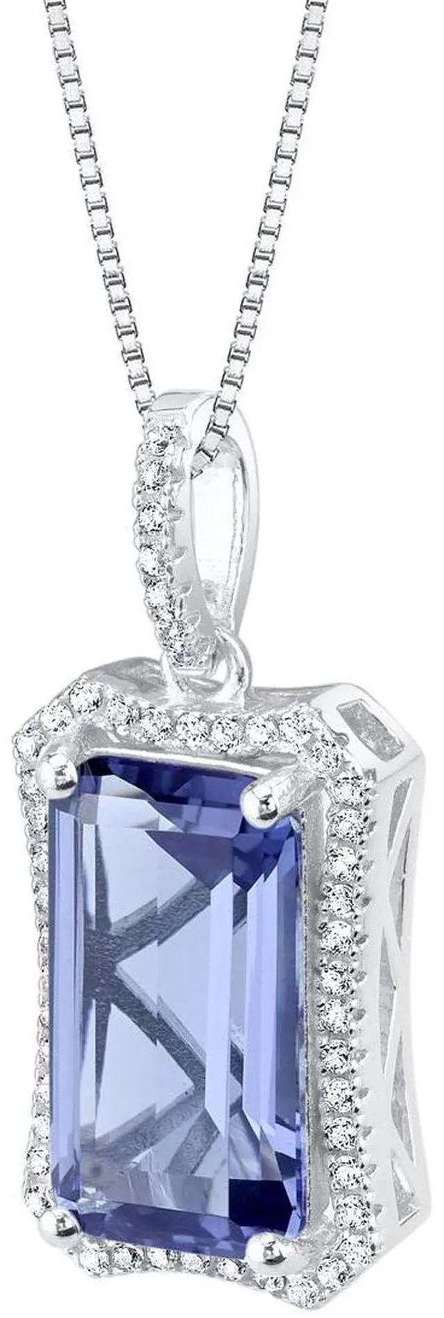 Alt view image 5 of 6 - Simulated Tanzanite Sterling Silver Celestial Pendant Necklace