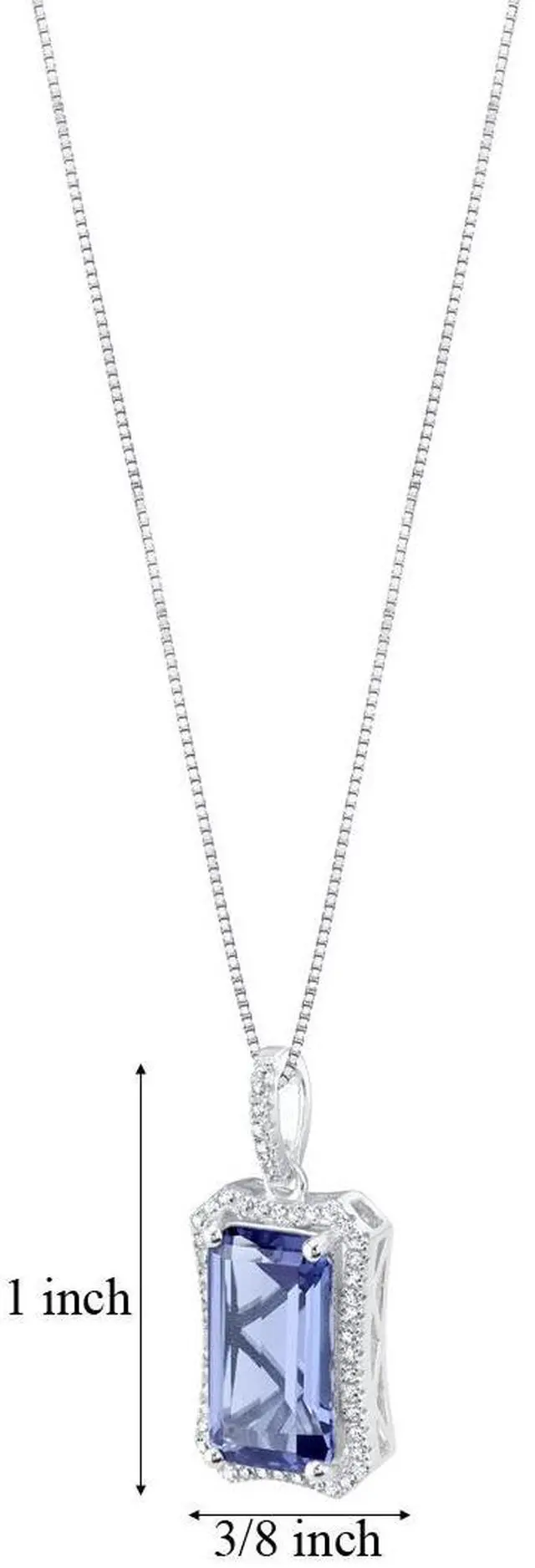 Alt view image 6 of 6 - Simulated Tanzanite Sterling Silver Celestial Pendant Necklace