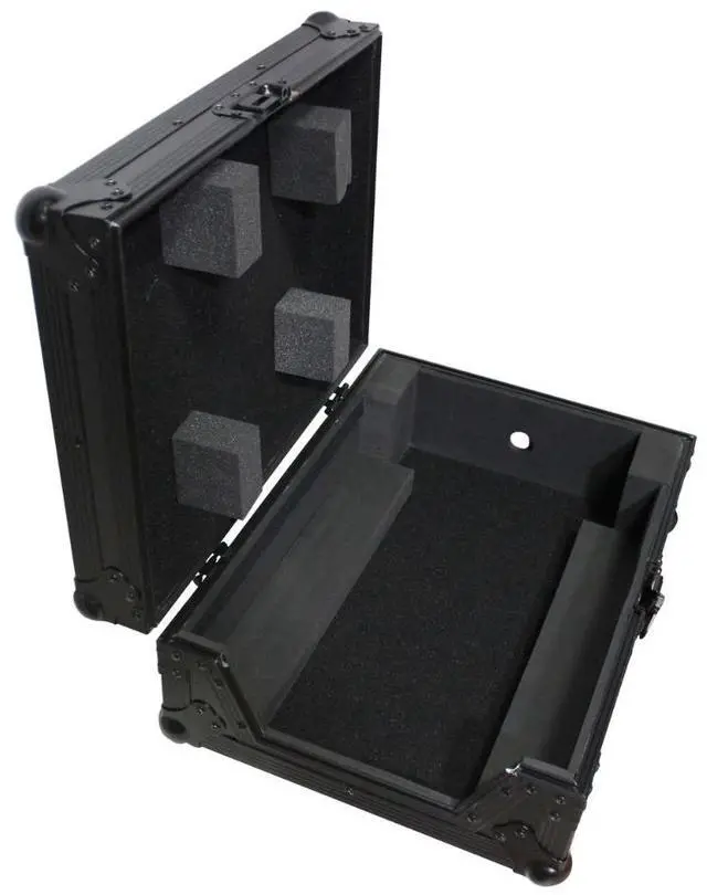 Alt view image 6 of 13 - Prox Black On Black Mixer Case For Large Format 12" Dj Mixers Flight Road Ready