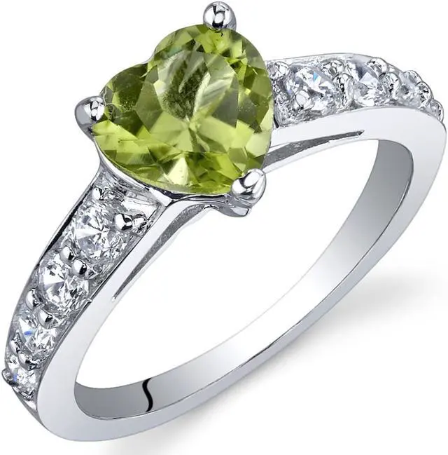 Alt view image 3 of 3 - Dazzling Love 1.25 Carats Peridot Ring in Sterling Silver Size 9