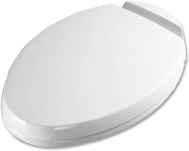 Alt view image 7 of 8 - SS204-01 SoftClose Oval Elongated Plastic Closed Front Toilet Seat & Cover (Cotton White)