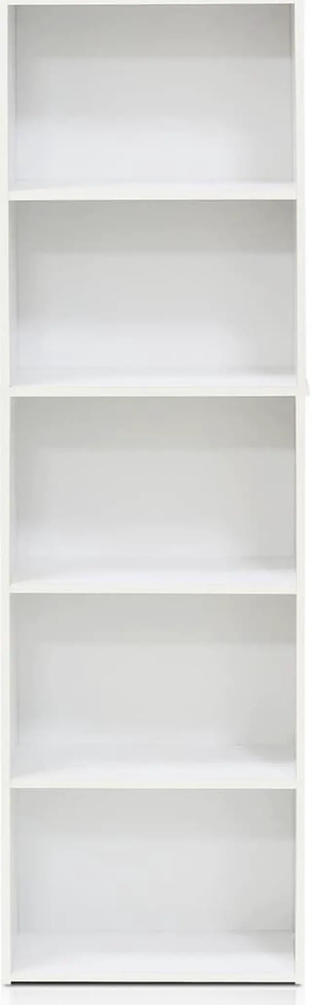 Alt view image 4 of 12 - Furinno 5-Tier Reversible Color Open Shelf Bookcase , White