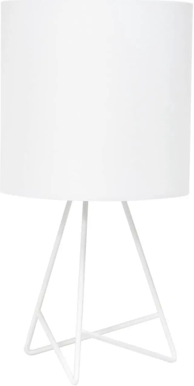 Alt view image 10 of 19 - Simple Designs Down to the Wire Table Lamp with Fabric Shade, White with White Shade
