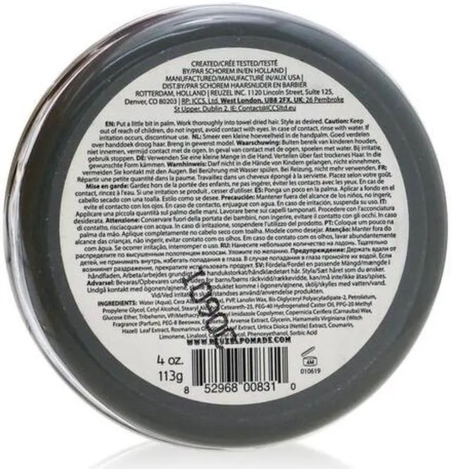 Alt view image 4 of 4 - Reuzel Holands Finest Extreme Hold Matte Pomade Gray Tin 4 Ounce