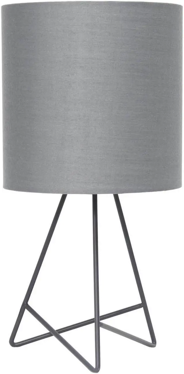 Alt view image 13 of 20 - Simple Designs Down to the Wire Table Lamp with Fabric Shade, Gray with Gray Shade