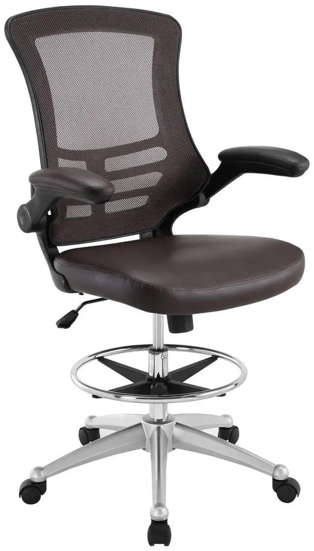 Alt view image 16 of 20 - Attainment Vinyl Drafting Stool in Brown