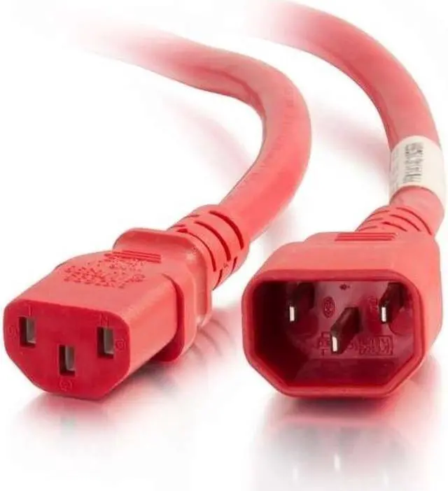 Alt view image 8 of 10 - C2G 17535 14 AWG Power Cord - C14 to C13, Red (3 Feet, 0.91 Meters)