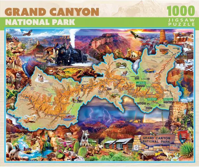 Main image of 1000 piece jigsaw puzzle for adult, family, or kids - grand canyon by masterpieces - 19.25" x 26.75" - family owned american puzzle company