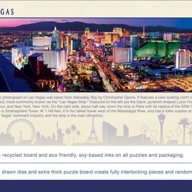 Alt view image 3 of 10 - city panoramics las vegas panoramic 1000 piece jigsaw puzzle