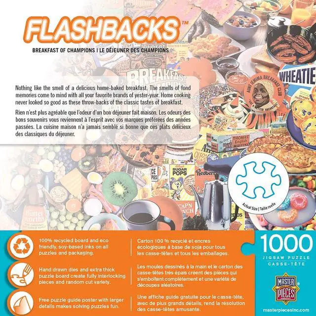 Alt view image 3 of 14 - masterpieces flashbacks 1000 puzzles collection - breakfast of champions 1000 piece jigsaw puzzle