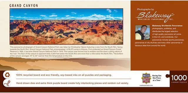 Alt view image 3 of 10 - masterpieces american vistas puzzles collection - grand canyon 1000 piece panoramic jigsaw puzzle