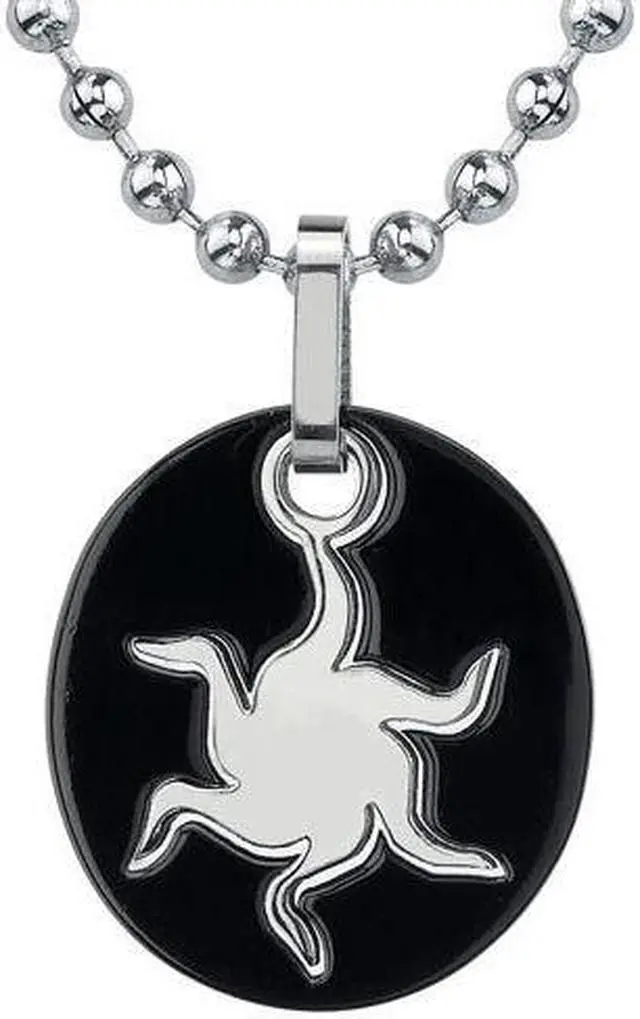 Alt view image 2 of 4 - Brilliant Fashion: Designer Inspired Gunmetal-finish Titanium Oval Sun Pendant on a Stainless Steel Ball Chain
