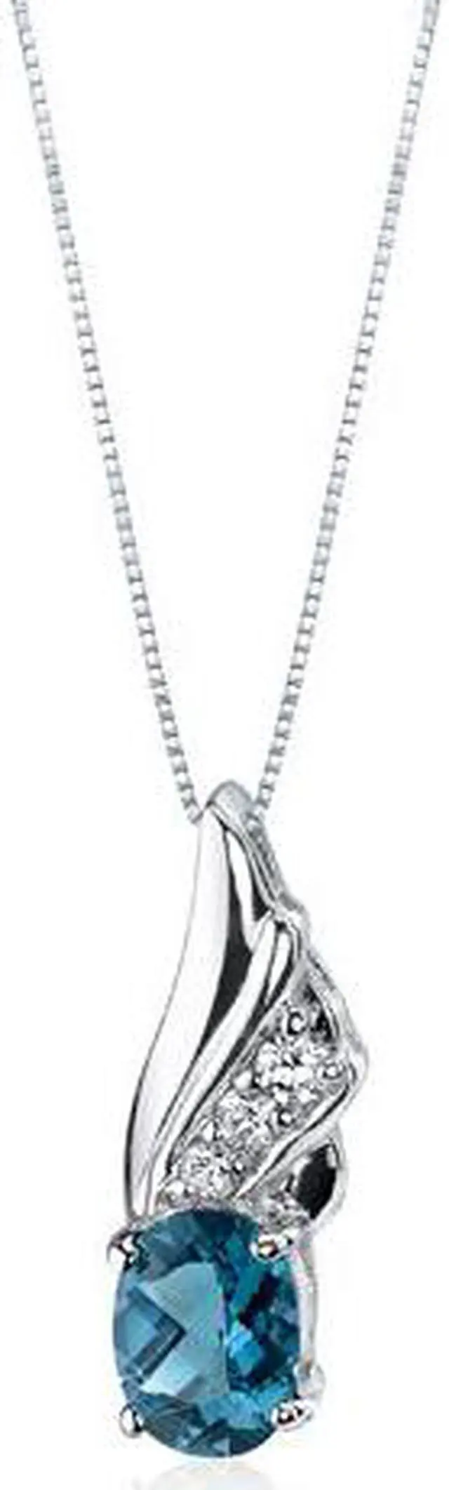 Alt view image 5 of 6 - Graceful Angel 1.50 carats Oval Shape Sterling Silver London Blue Topaz Pendant