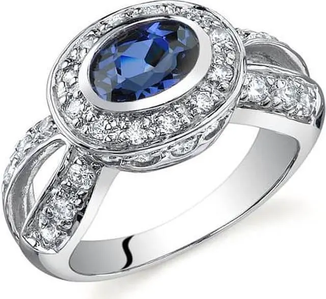 Alt view image 2 of 2 - Majestic Brilliance 1.00 carats Sapphire Ring in Sterling Silver Size 7