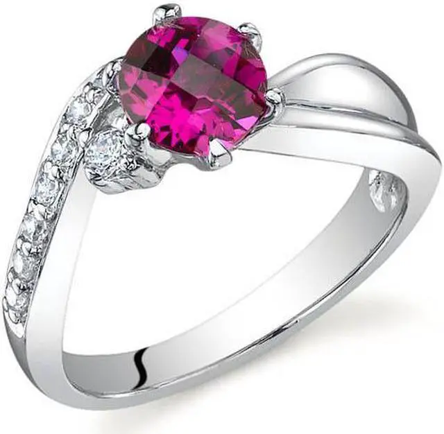 Alt view image 2 of 2 - Ethereal Curves 1.00 carats Ruby Ring in Sterling Silver Size 7