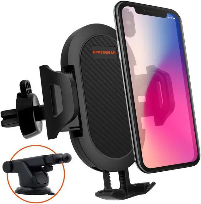 Alt view image 2 of 6 - hypergear 3-in-1 universal phone mount kit [car air vent mount & telescopic suction mount for car dashboard & windshield] compatible with all cell phones