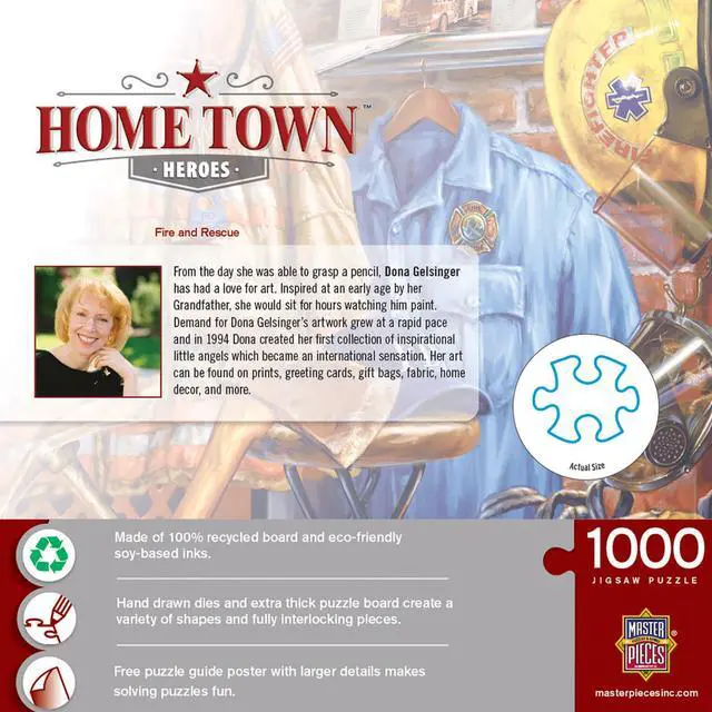 Alt view image 3 of 10 - MasterPieces Hometown Heroes Fire and Rescue - Uniforms and Gear 1000 Piece Jigsaw Puzzle by Dona Gelsinger