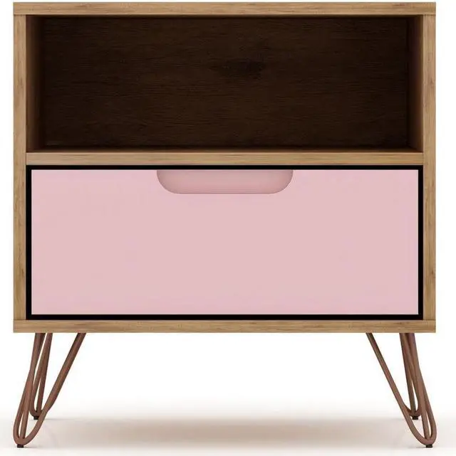 Alt view image 7 of 20 - Rockefeller 1.0  Nightstand in Nature and Rose Pink