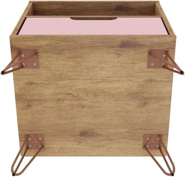 Alt view image 10 of 20 - Rockefeller 1.0  Nightstand in Nature and Rose Pink