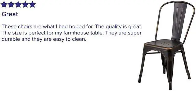 Alt view image 5 of 20 - Flash Furniture Distressed Metal Indoor Stackable Chair, Copper