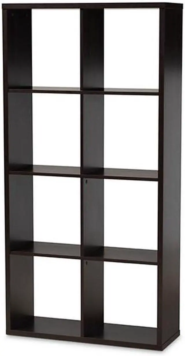 Alt view image 8 of 11 - Baxton Studio Janne Modern and Contemporary Dark Brown Finished 8-Cube Multipurpose Storage Shelf