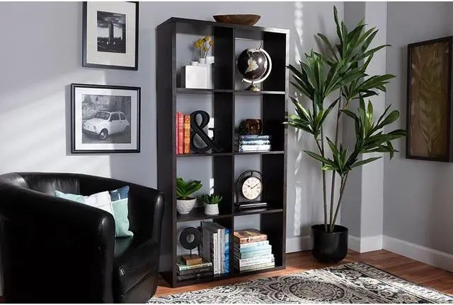 Alt view image 11 of 11 - Baxton Studio Janne Modern and Contemporary Dark Brown Finished 8-Cube Multipurpose Storage Shelf