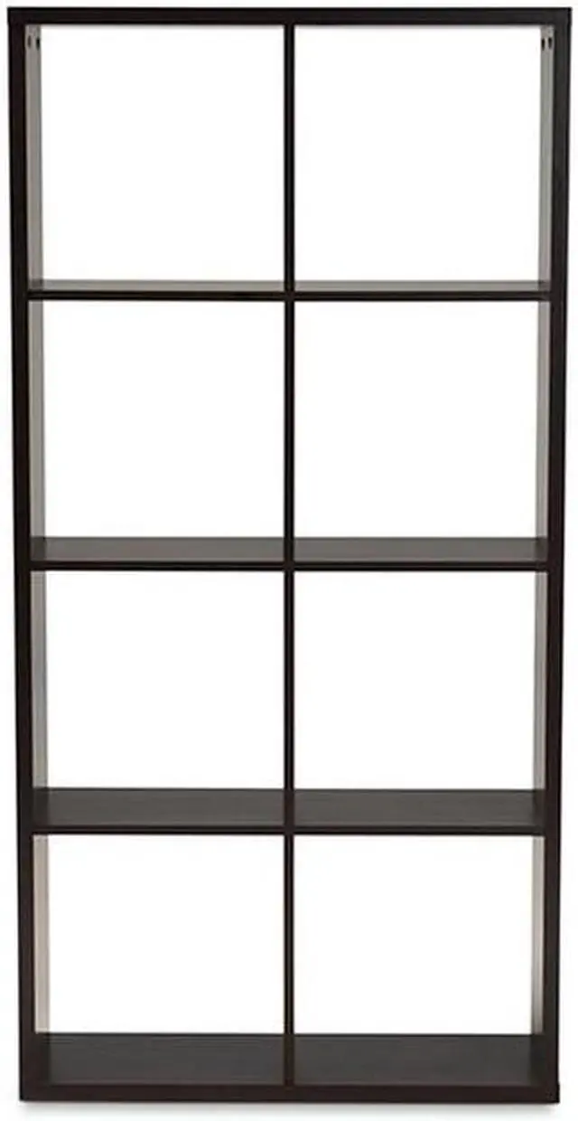 Alt view image 9 of 11 - Baxton Studio Janne Modern and Contemporary Dark Brown Finished 8-Cube Multipurpose Storage Shelf