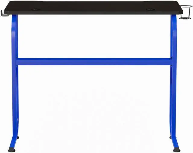 Alt view image 16 of 20 - Blue Gaming Ergonomic Desk with Cup Holder and Headphone Hook