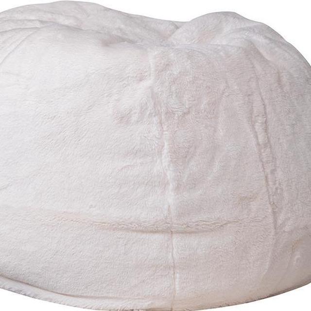 Alt view image 2 of 20 - Small White Furry Kids Bean Bag Chair