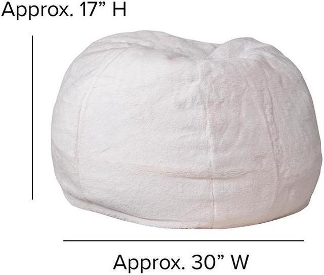 Alt view image 5 of 20 - Small White Furry Kids Bean Bag Chair