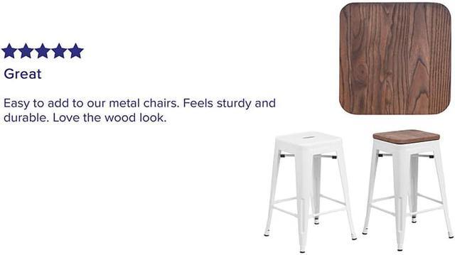 Alt view image 3 of 12 - Rustic Walnut Wood Seat for Colorful Metal Barstools