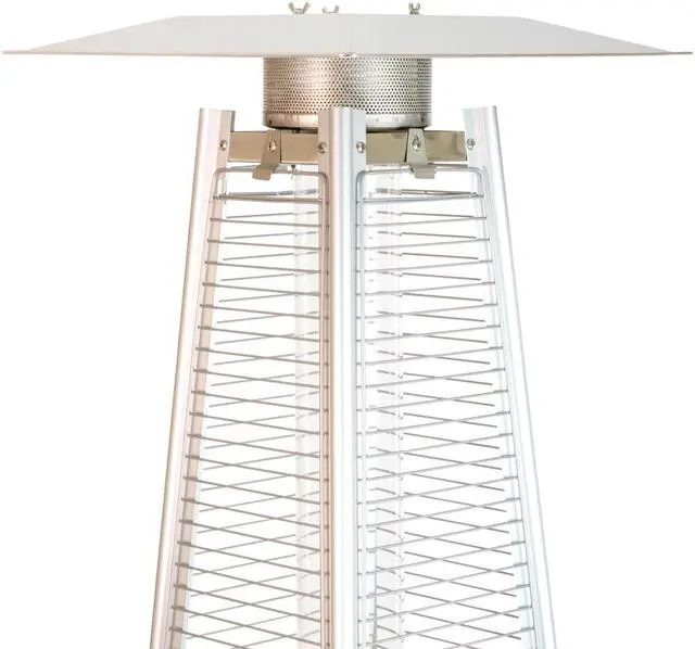 Alt view image 19 of 20 - Patio Outdoor Heating-Bronze Stainless Steel Pyramid 42,000 BTU Propane Heater with Wheels for Commercial & Residential Use