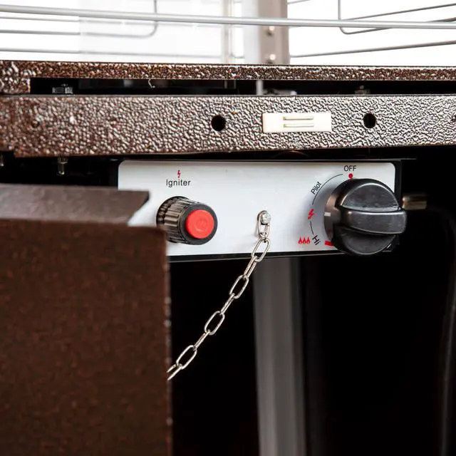 Alt view image 18 of 20 - Patio Outdoor Heating-Bronze Stainless Steel Pyramid 42,000 BTU Propane Heater with Wheels for Commercial & Residential Use