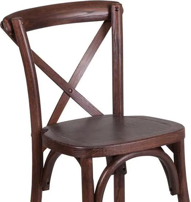 Alt view image 20 of 20 - HERCULES Series Stackable Kids Mahogany Wood Cross Back Chair