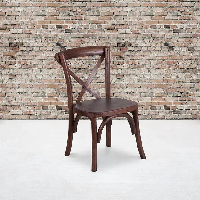 Alt view image 19 of 20 - HERCULES Series Stackable Kids Mahogany Wood Cross Back Chair