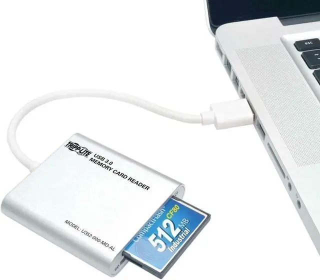 Alt view image 13 of 20 - Tripp Lite U352-000-MD-AL USB 3.0 A (MALE) USB 3.0 SuperSpeed Multi-Drive Memory Card Reader/Writer, Aluminum Case