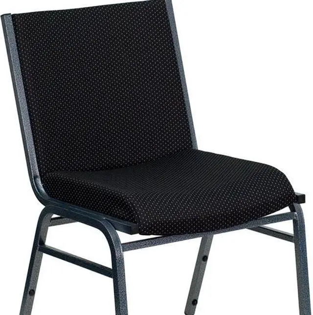 Alt view image 11 of 20 - Flash Furniture XU-60153-BK-GG Hercules Series 3-Inch Thickly Padded Patterned Upholstered Stack Chair, Chrome