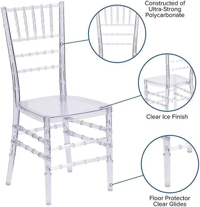 Alt view image 11 of 20 - Flash Elegance Crystal Ice Stacking Chiavari Chair