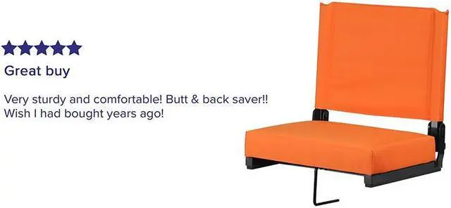 Alt view image 16 of 20 - Grandstand Comfort Seats by Flash with Ultra-Padded Seat in Orange