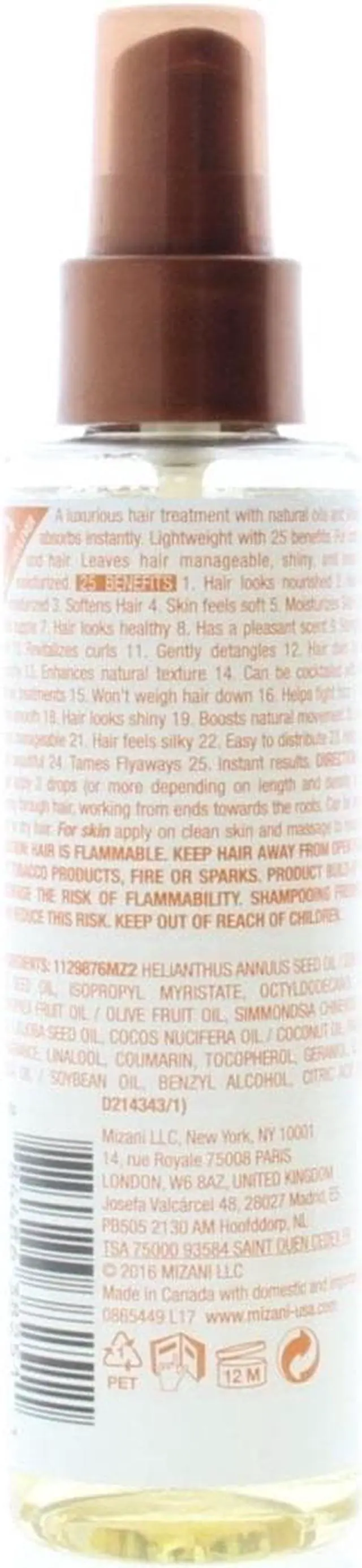 Alt view image 3 of 4 - Mizani 25 Miracle Nourishing Oil 4.2oz/125ml