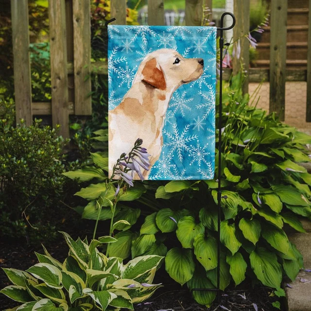 Alt view image 2 of 4 - Carolines Treasures BB9458GF Yellow Labrador 2 Winter Flag Garden Size , Small, multicolor