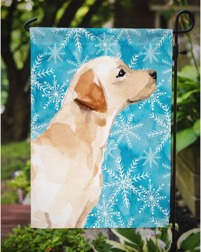 Alt view image 3 of 4 - Carolines Treasures BB9458GF Yellow Labrador 2 Winter Flag Garden Size , Small, multicolor